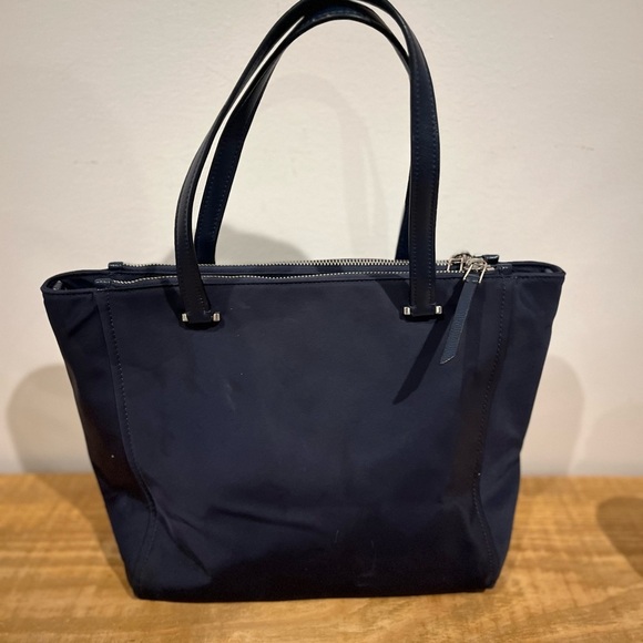 Kate spade ♠️ women’s nylon navy blue 3 compartment dawn small satchel bag EUC - Picture 4 of 8